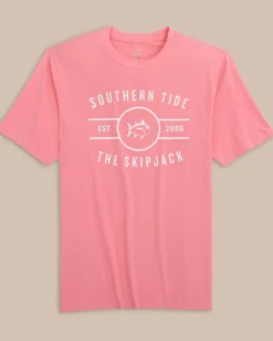 Discount Southern Tide Across The Chest Skipjack Short Sleeve T-Shirt Geranium Pink