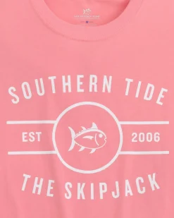 Discount Southern Tide Across The Chest Skipjack Short Sleeve T-Shirt Geranium Pink