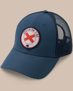 Flash Sale Southern Tide Alabama Patch Performance Trucker Hat Seven Seas Blue