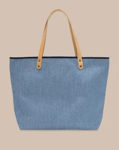 Outlet Southern Tide All Day Denim Tote Navy