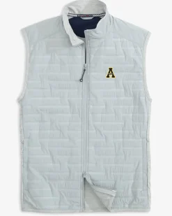 Store Southern Tide App State Mountaineers Abercorn Vest Gravel Grey