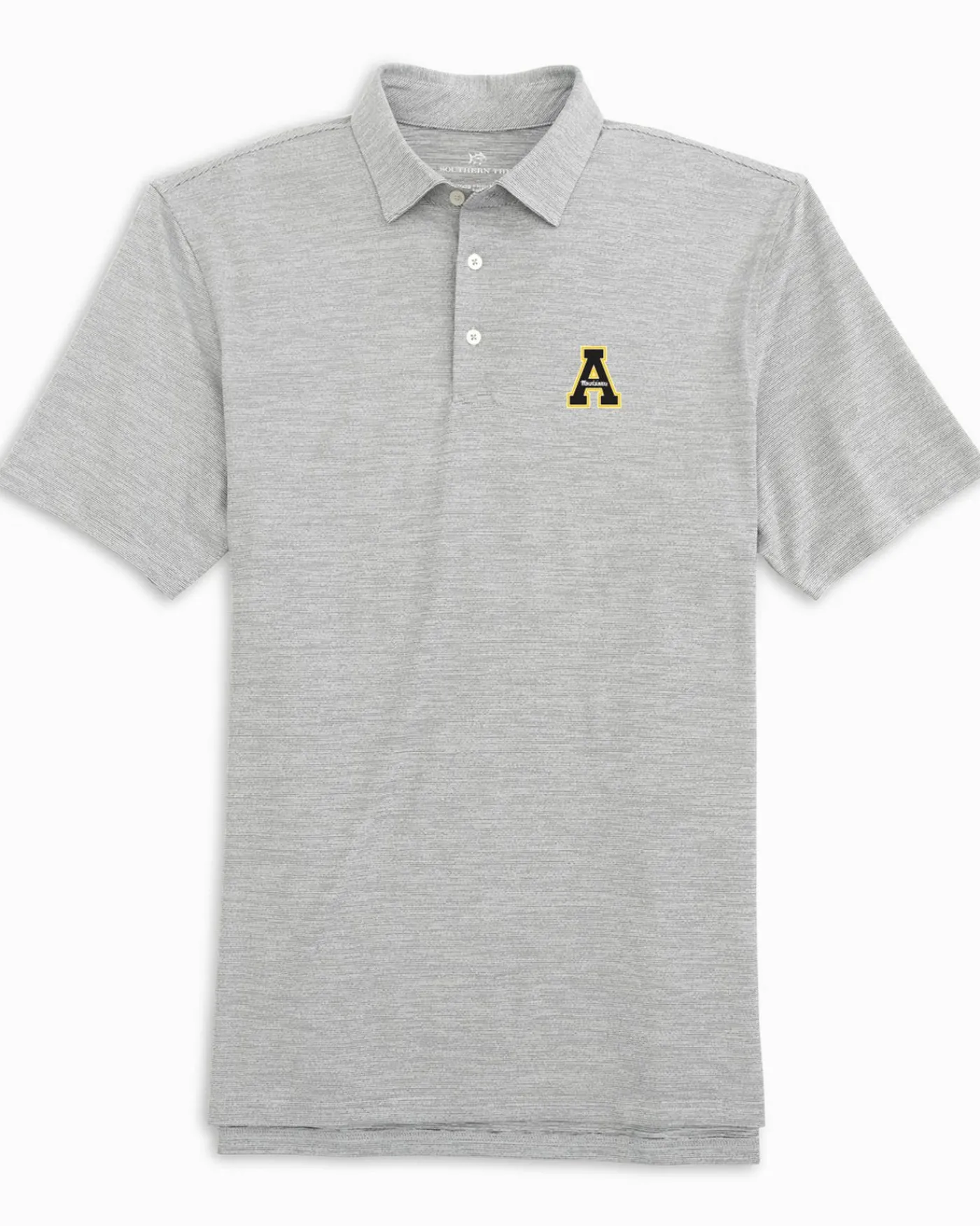 New Southern Tide App State Mountaineers Driver Spacedye Polo Black