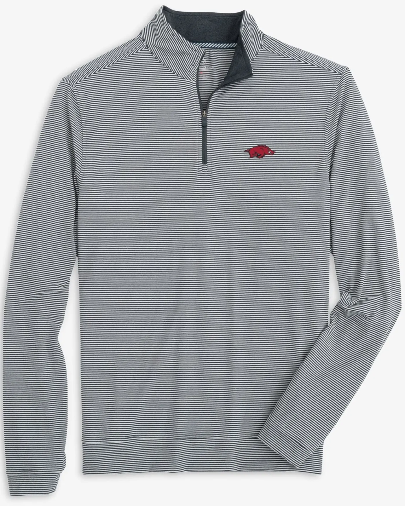 Hot Southern Tide Arkansas Razorbacks Cruiser Micro-Stripe Heather Quarter Zip