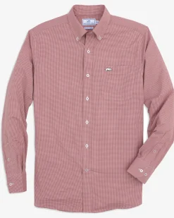 New Southern Tide Arkansas Razorbacks Gingham Button Down Shirt Crimson