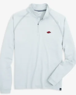 Flash Sale Southern Tide Arkansas Razorbacks Scuttle Heather Quarter Zip Heather Slate Grey
