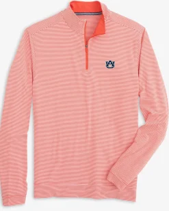 Sale Southern Tide Auburn Tigers Cruiser Micro-Stripe Heather Quarter Zip