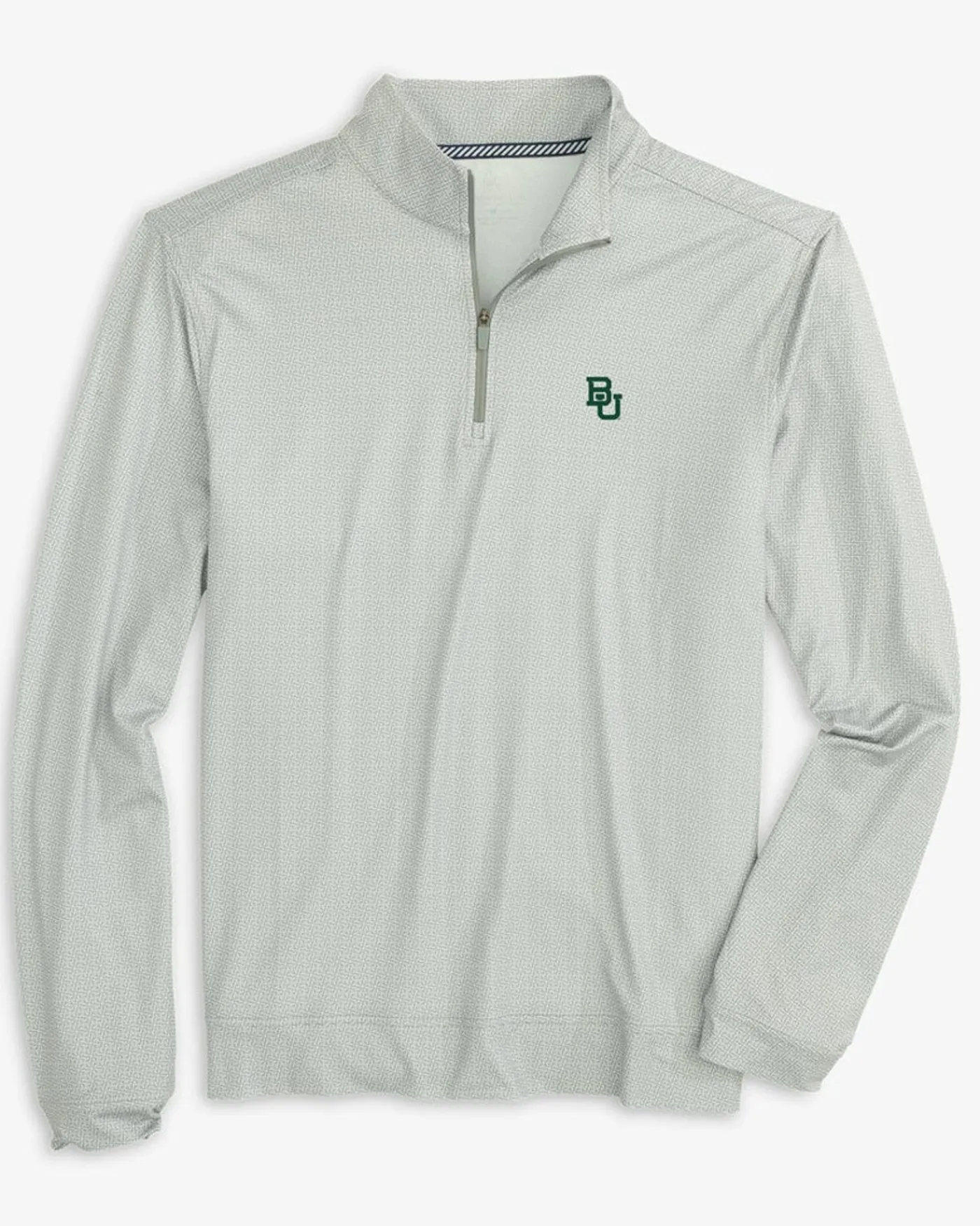 Cheap Southern Tide Baylor Bears Pine Ridge Print Cruiser Quarter Zip Pullover Steel Grey