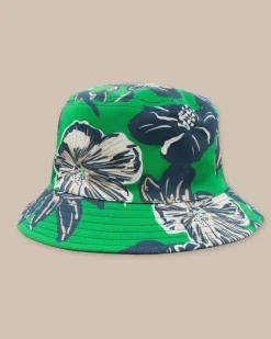 Cheap Southern Tide Beach Blooms Reversible Bucket Hat Khaki