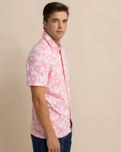 Hot Southern Tide Beachcast Island Blooms Knit Short Sleeve Sport Shirt