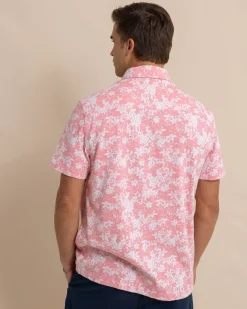 Hot Southern Tide Beachcast Island Blooms Knit Short Sleeve Sport Shirt