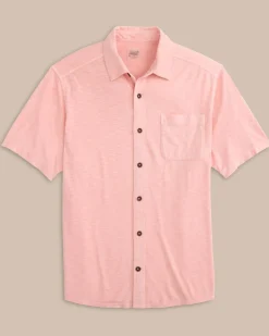 Cheap Southern Tide Beachcast Solid Knit Short Sleeve Sport Shirt Pale Rosette Pink