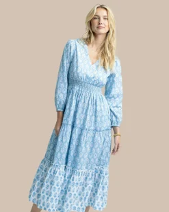 Hot Southern Tide Blaire Garden Variety Printed Maxi Dress Clearwater Blue