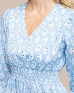 Hot Southern Tide Blaire Garden Variety Printed Maxi Dress Clearwater Blue