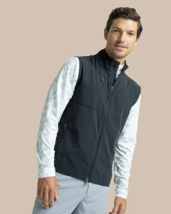 New Southern Tide Bowline Performance Vest Caviar Black