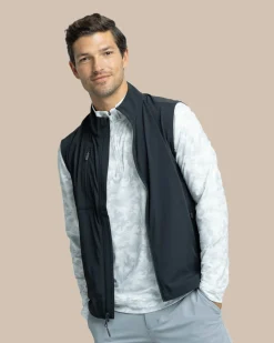 New Southern Tide Bowline Performance Vest Caviar Black