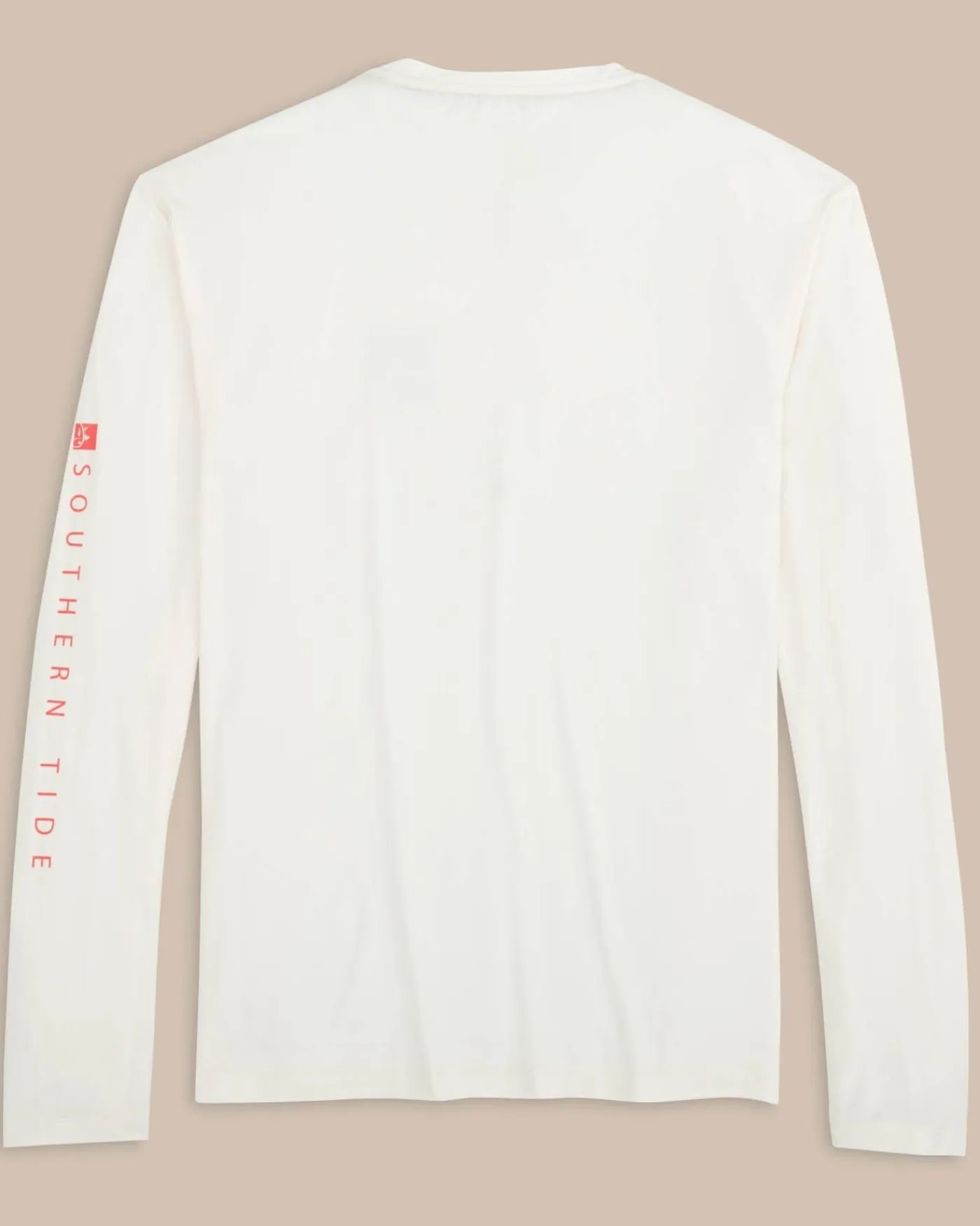 Outlet Southern Tide Boxed Chest Performance Long Sleeve T-Shirt Sand White