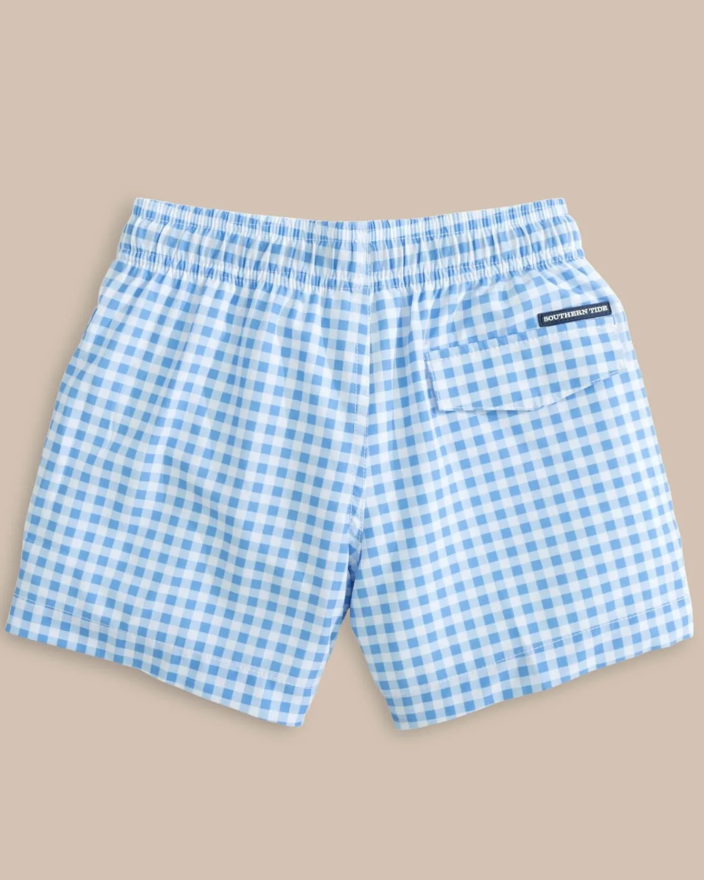 Shop Southern Tide Boys Baldwin Gingham Printed Swim Trunk Ocean Channel