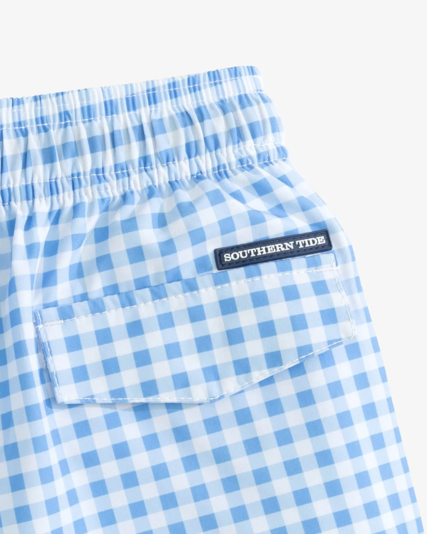Shop Southern Tide Boys Baldwin Gingham Printed Swim Trunk Ocean Channel