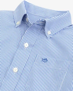 Online Southern Tide Boys Bengal Stripe Intercoastal Sport Shirt Cobalt Blue