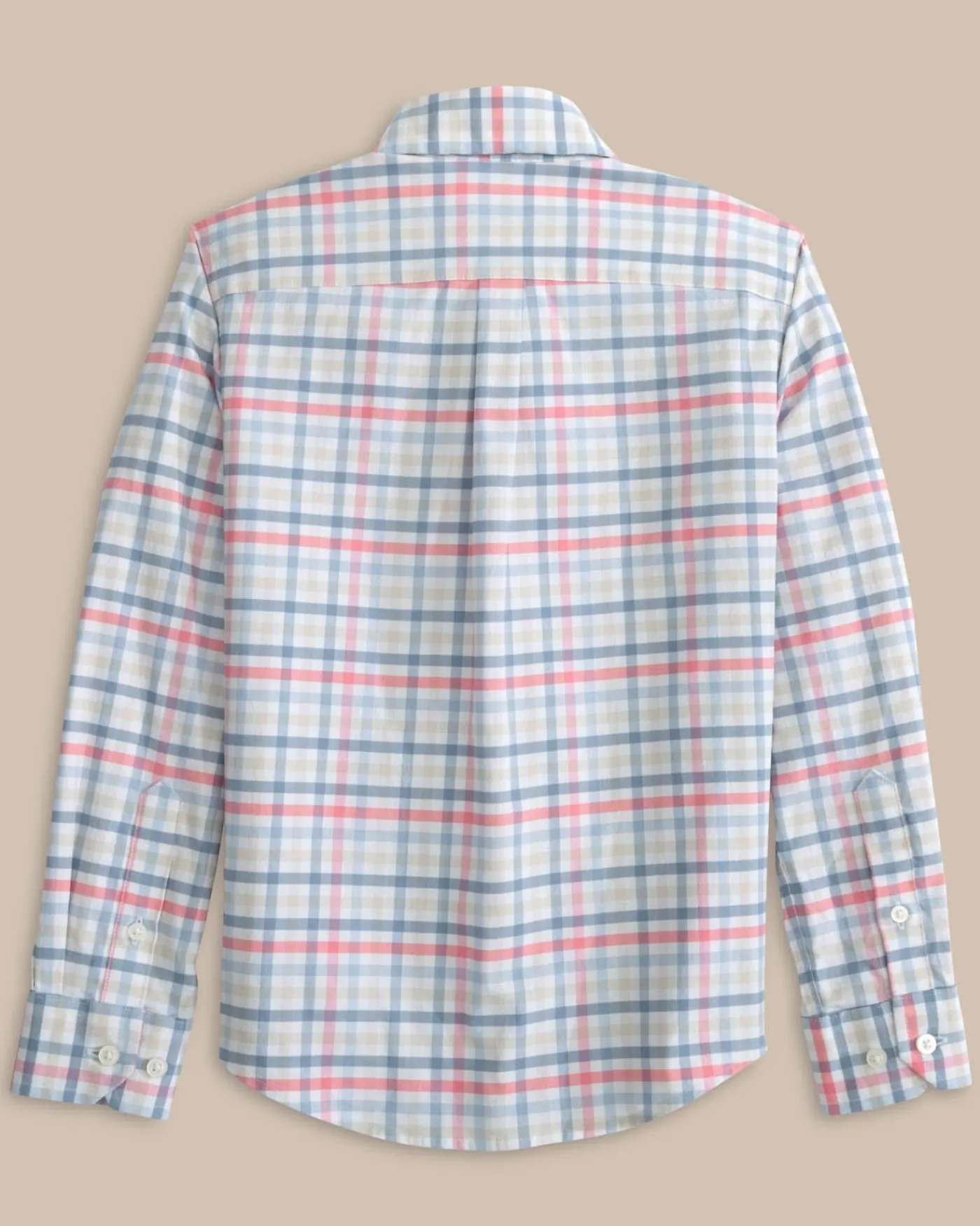 Flash Sale Southern Tide Boys Coastal Passage Plaid Long Sleeve Shirt Geranium Pink