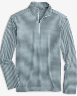 Online Southern Tide Boys Cruiser Heather Micro-Stripe Quarter Zip Pullover