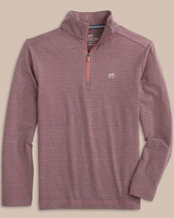 Online Southern Tide Boys Cruiser Heather Micro-Stripe Quarter Zip Pullover