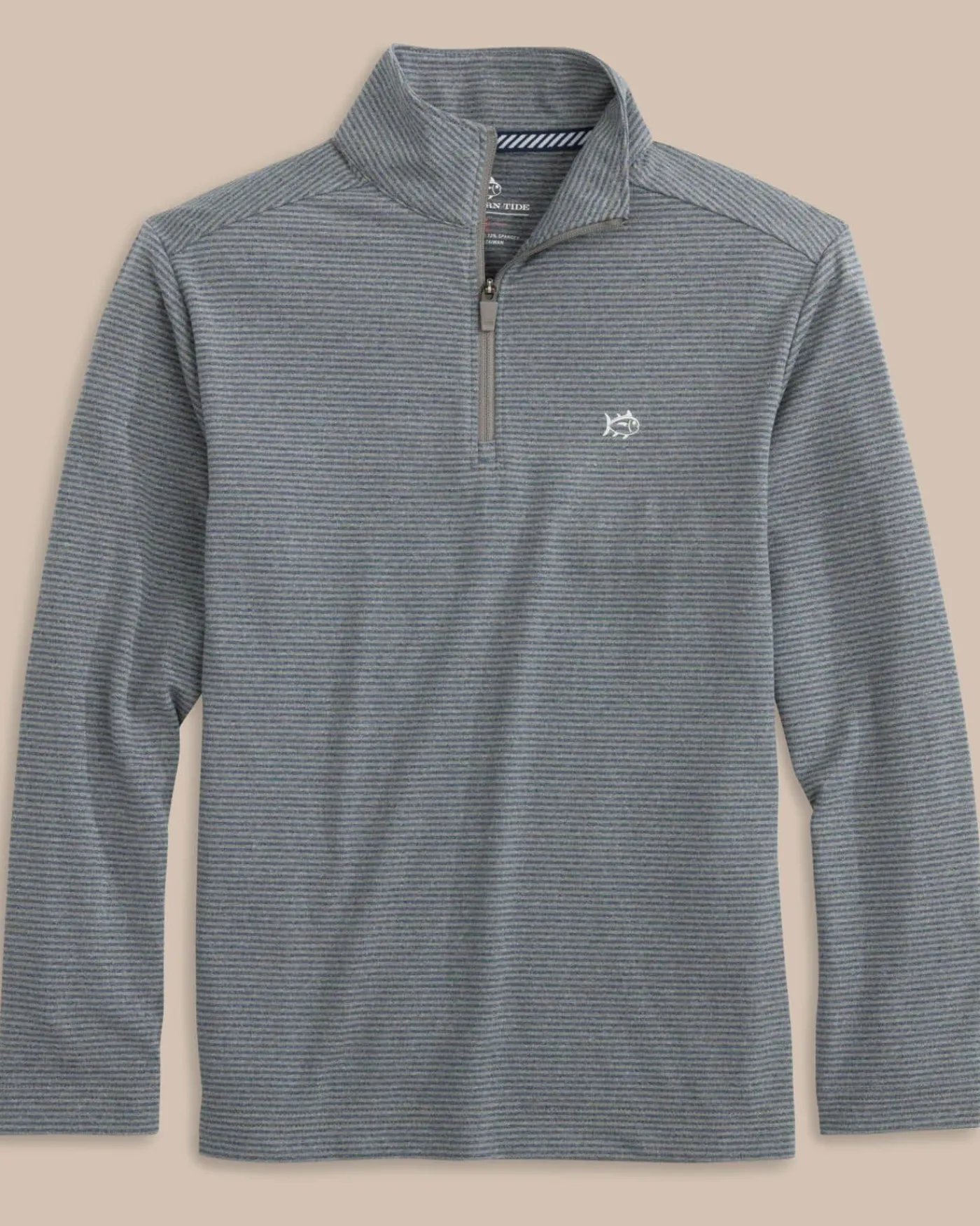 Online Southern Tide Boys Cruiser Heather Micro-Stripe Quarter Zip Pullover