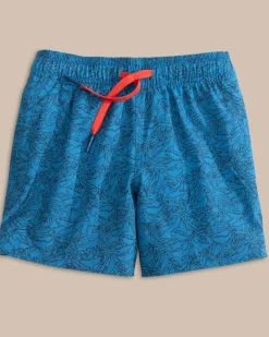 Flash Sale Southern Tide Boys Dive In Swim Trunk Mediterranean Blue
