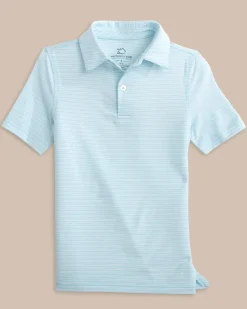 Flash Sale Southern Tide Boys Driver Camden Stripe Performance Polo Dream Blue