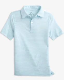 Flash Sale Southern Tide Boys Driver Camden Stripe Performance Polo Dream Blue
