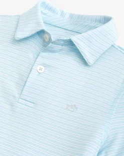 Flash Sale Southern Tide Boys Driver Camden Stripe Performance Polo Dream Blue