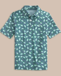 Flash Sale Southern Tide Boys Driver Summer Rays Polo Shirt Coronet Blue