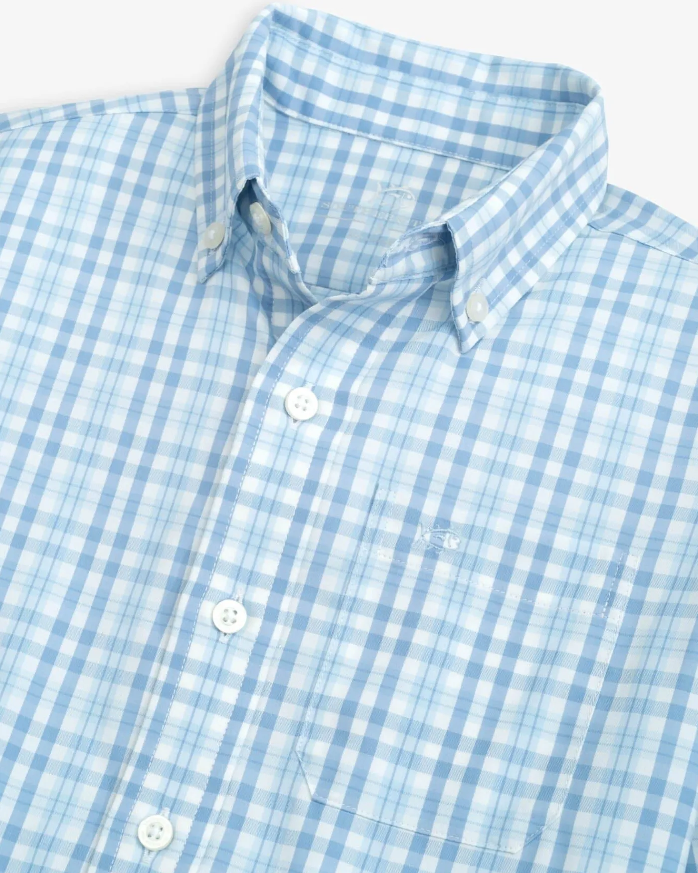 Online Southern Tide Boys Haywood Plaid Intercoastal Long Sleeve Sport Shirt Dream Blue