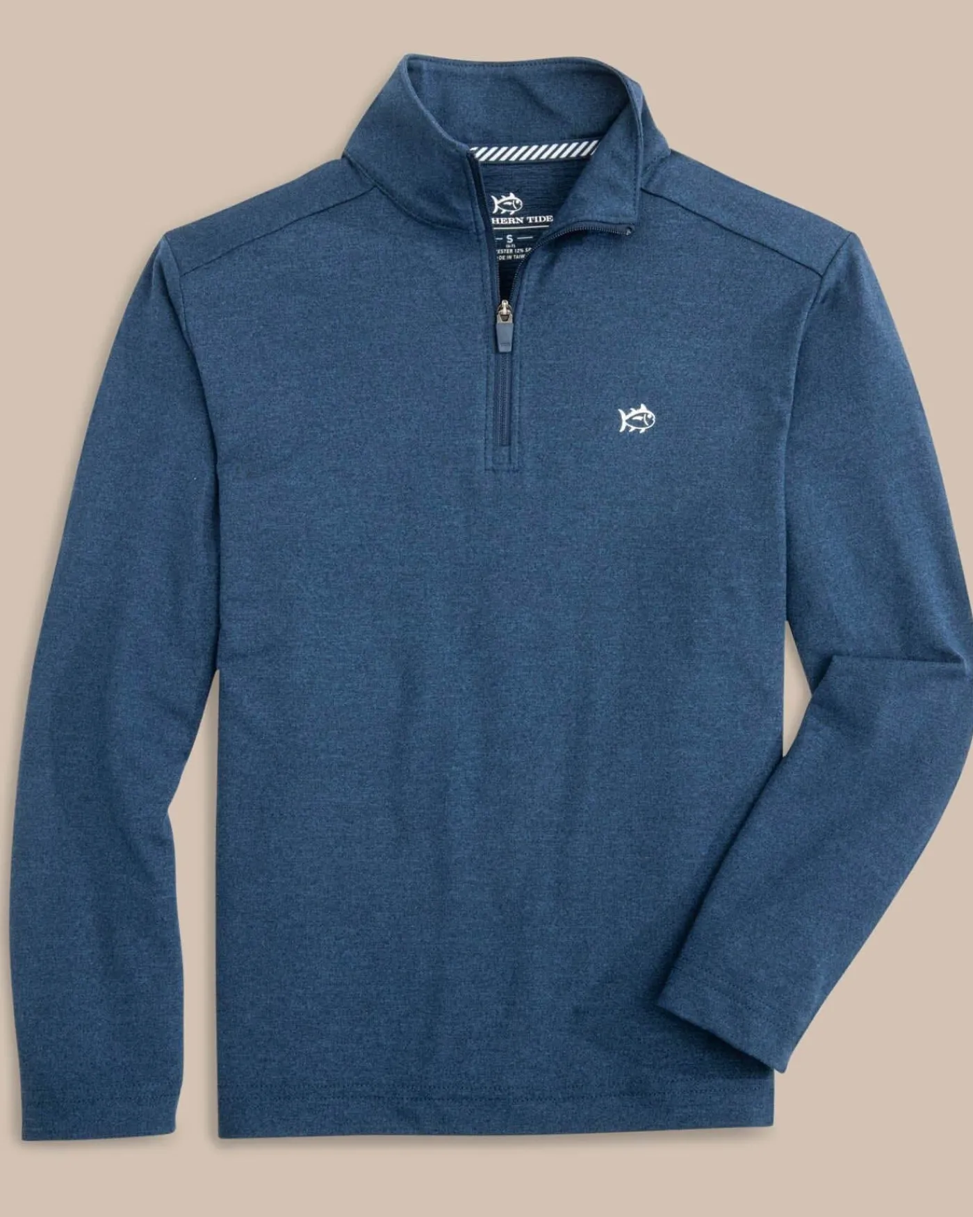 Fashion Southern Tide Boys Heather Cruiser Quarter Zip Heather Dress Blue