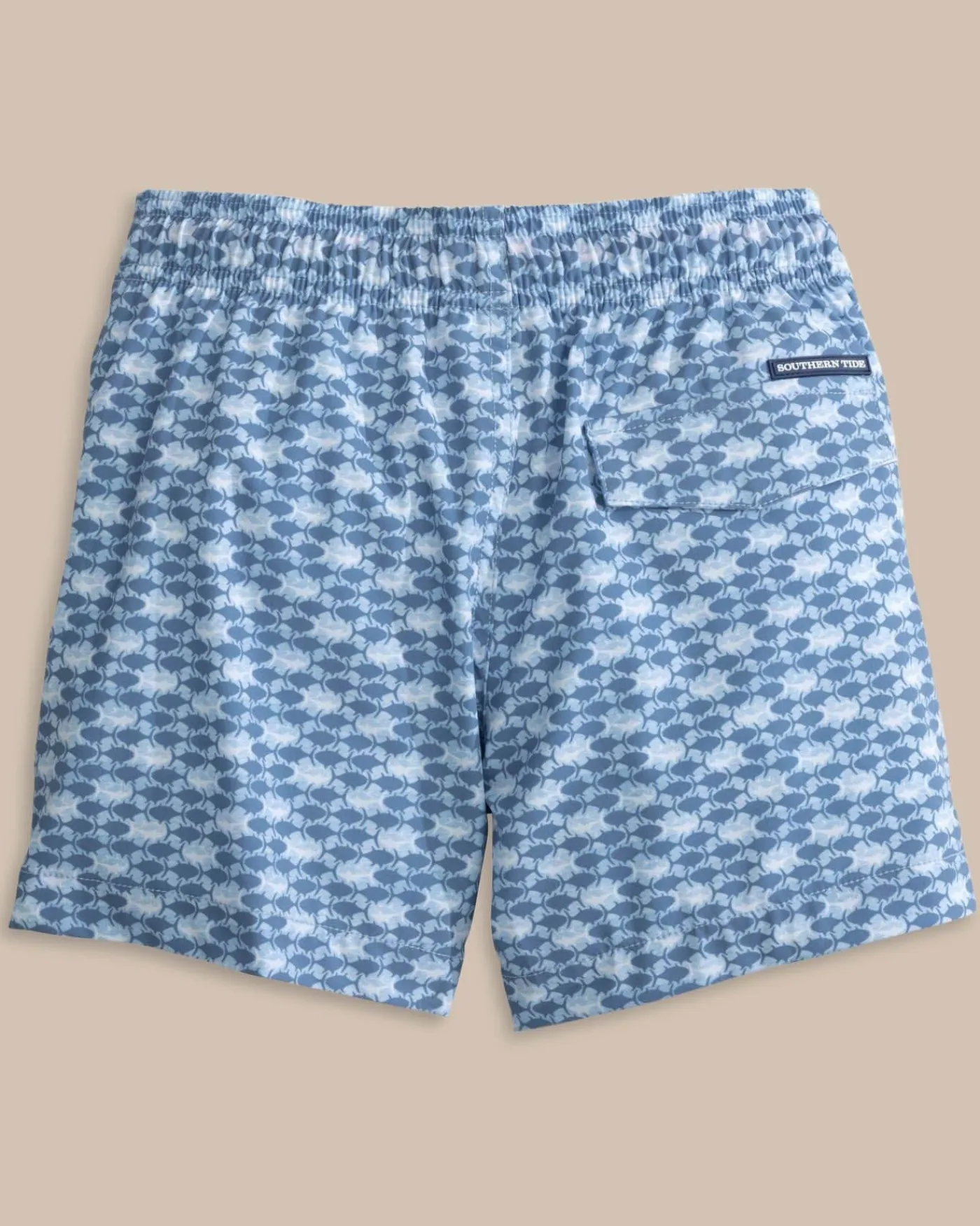 Best Southern Tide Boys Heather Skipping Jacks Swim Trunk Heather Clearwater Blue