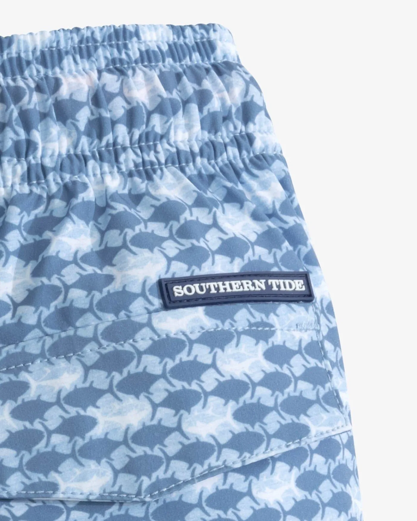 Best Southern Tide Boys Heather Skipping Jacks Swim Trunk Heather Clearwater Blue