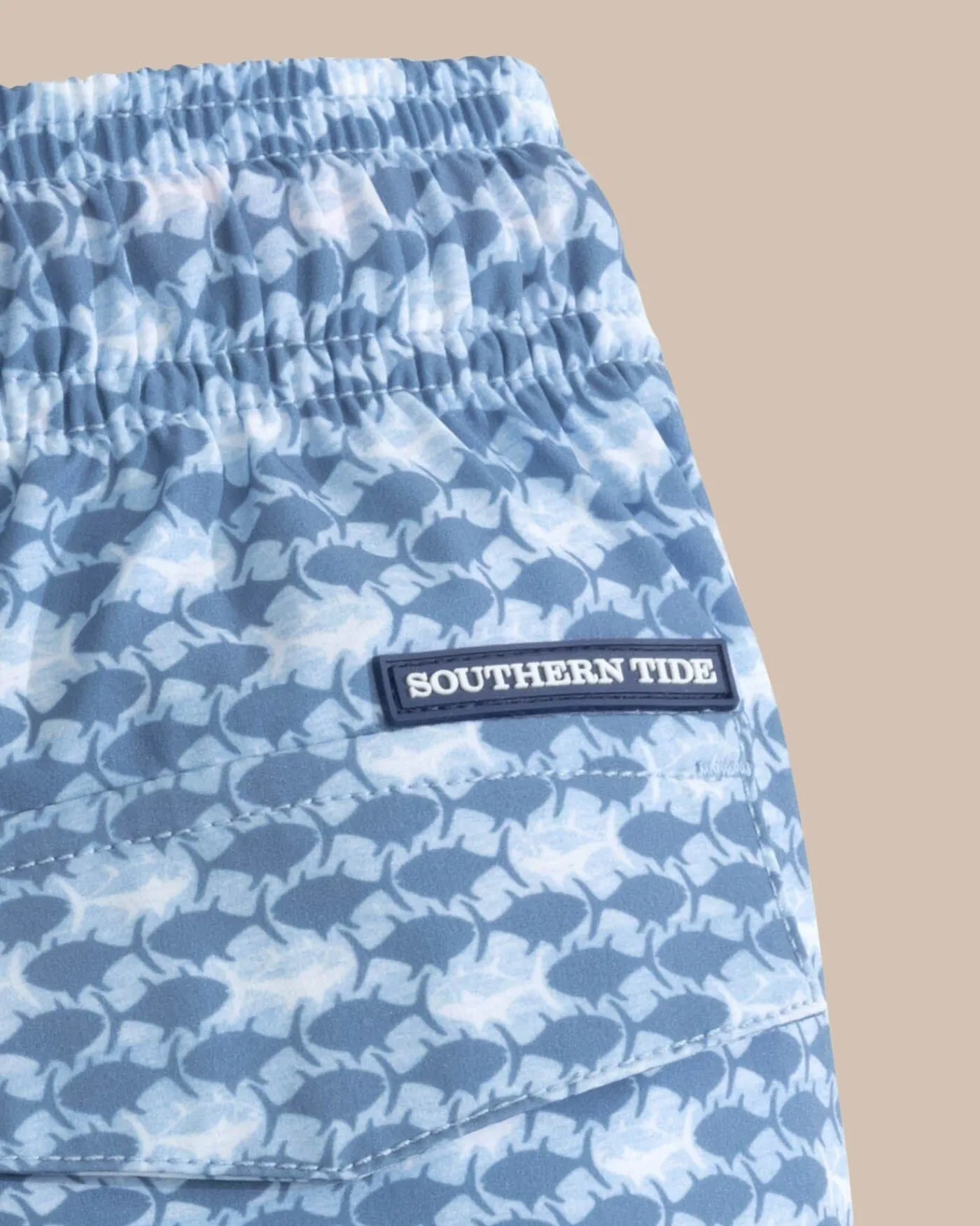 Best Southern Tide Boys Heather Skipping Jacks Swim Trunk Heather Clearwater Blue