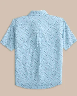 Clearance Southern Tide Boys Intercoastal Forget A-Boat It Short Sleeve Sport Shirt Clearwater Blue
