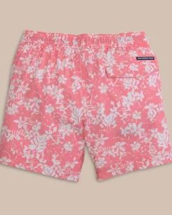 Flash Sale Southern Tide Boys Island Blooms Swim Trunk Geranium Pink
