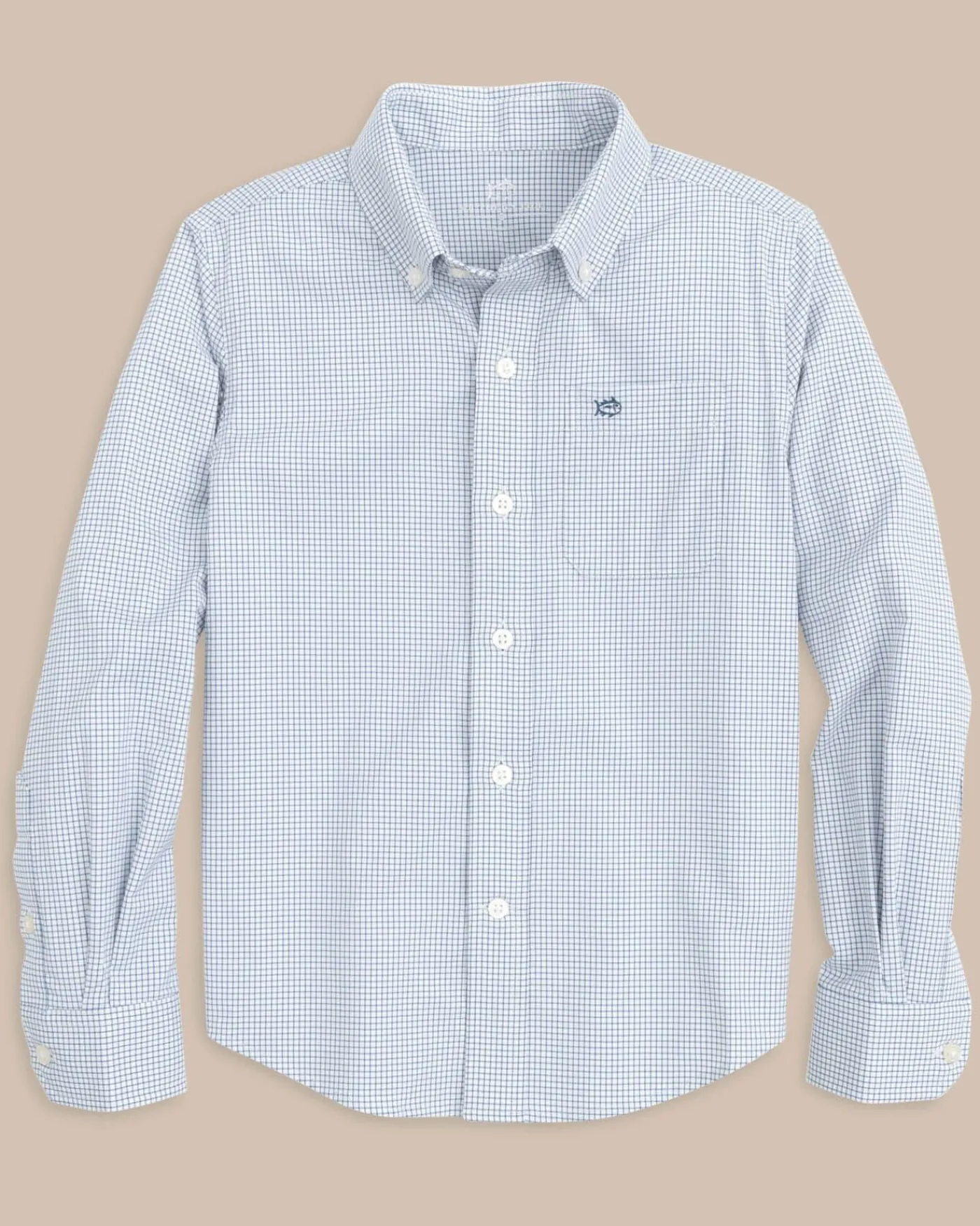 Best Southern Tide Boys Rosemont Tattersall Intercoastal Sport Shirt Seven Seas Blue