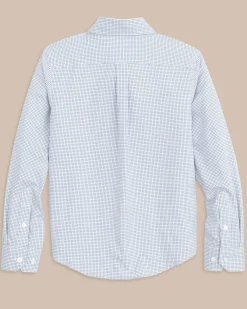 Best Southern Tide Boys Rosemont Tattersall Intercoastal Sport Shirt Seven Seas Blue