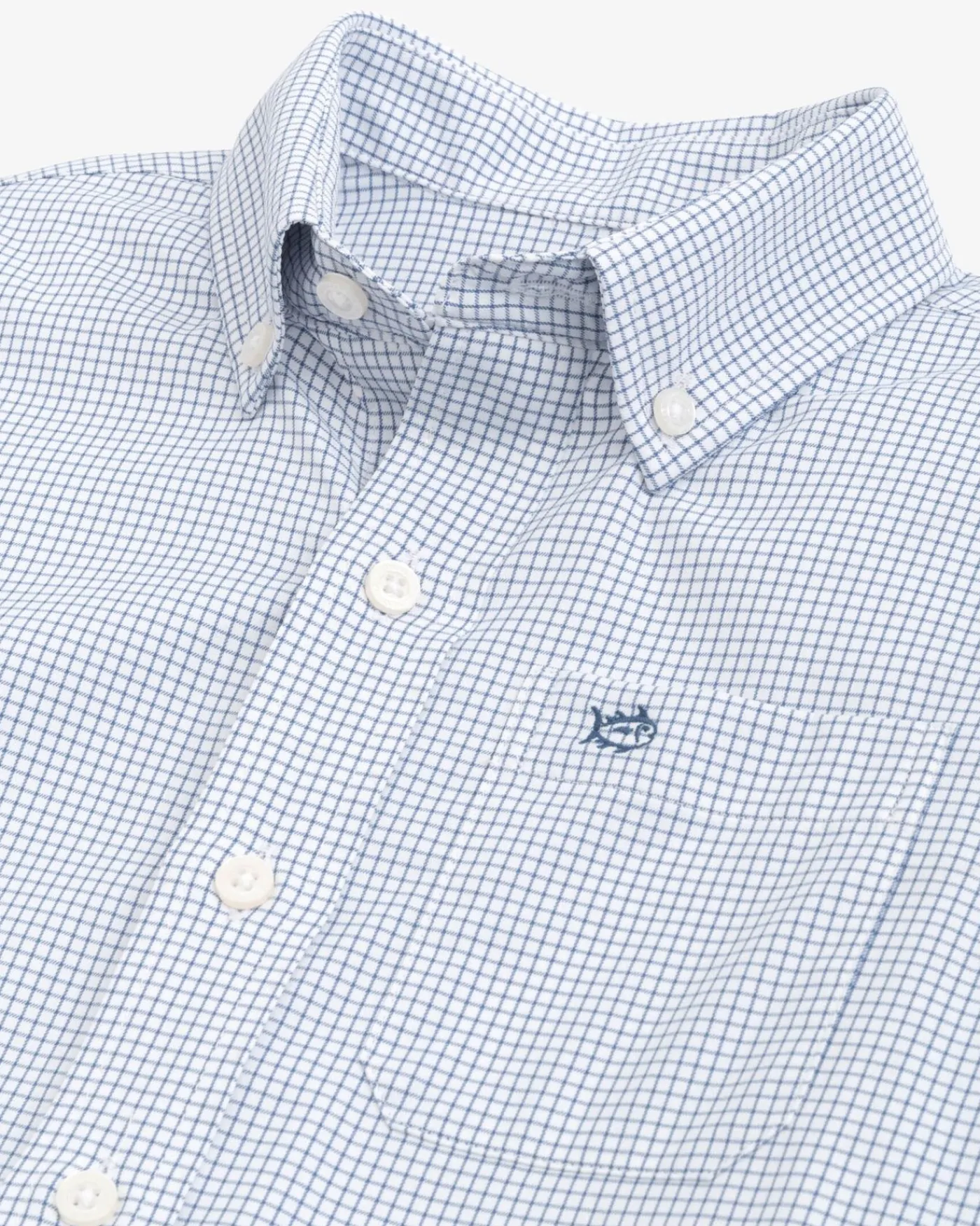 Best Southern Tide Boys Rosemont Tattersall Intercoastal Sport Shirt Seven Seas Blue