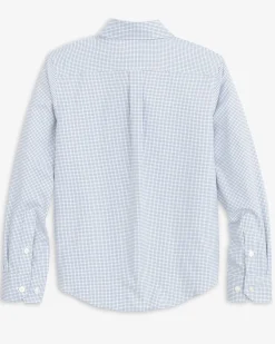 Best Southern Tide Boys Rosemont Tattersall Intercoastal Sport Shirt Seven Seas Blue