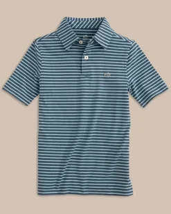 Outlet Southern Tide Boys Ryder Heather Marin Stripe Performance Polo Shirt