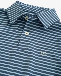 Outlet Southern Tide Boys Ryder Heather Marin Stripe Performance Polo Shirt