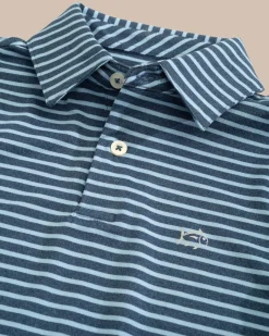 Outlet Southern Tide Boys Ryder Heather Marin Stripe Performance Polo Shirt