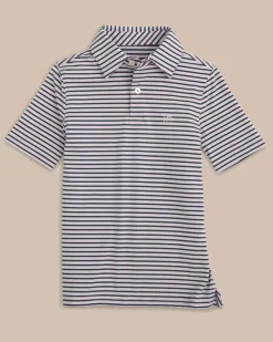 Outlet Southern Tide Boys Ryder Heather Marin Stripe Performance Polo Shirt