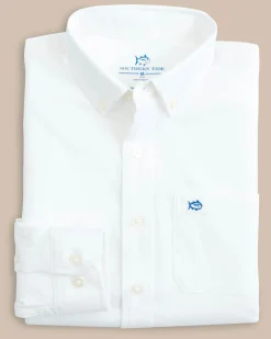 Hot Southern Tide Boys Solid Intercoastal Button Down Shirt Classic White