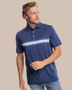 Fashion Southern Tide Brenton Chest Stripe Performance Polo