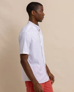 Shop Southern Tide Brrr° Intercoastal Beach Voyager Short Sleeve Sport Shirt Classic White